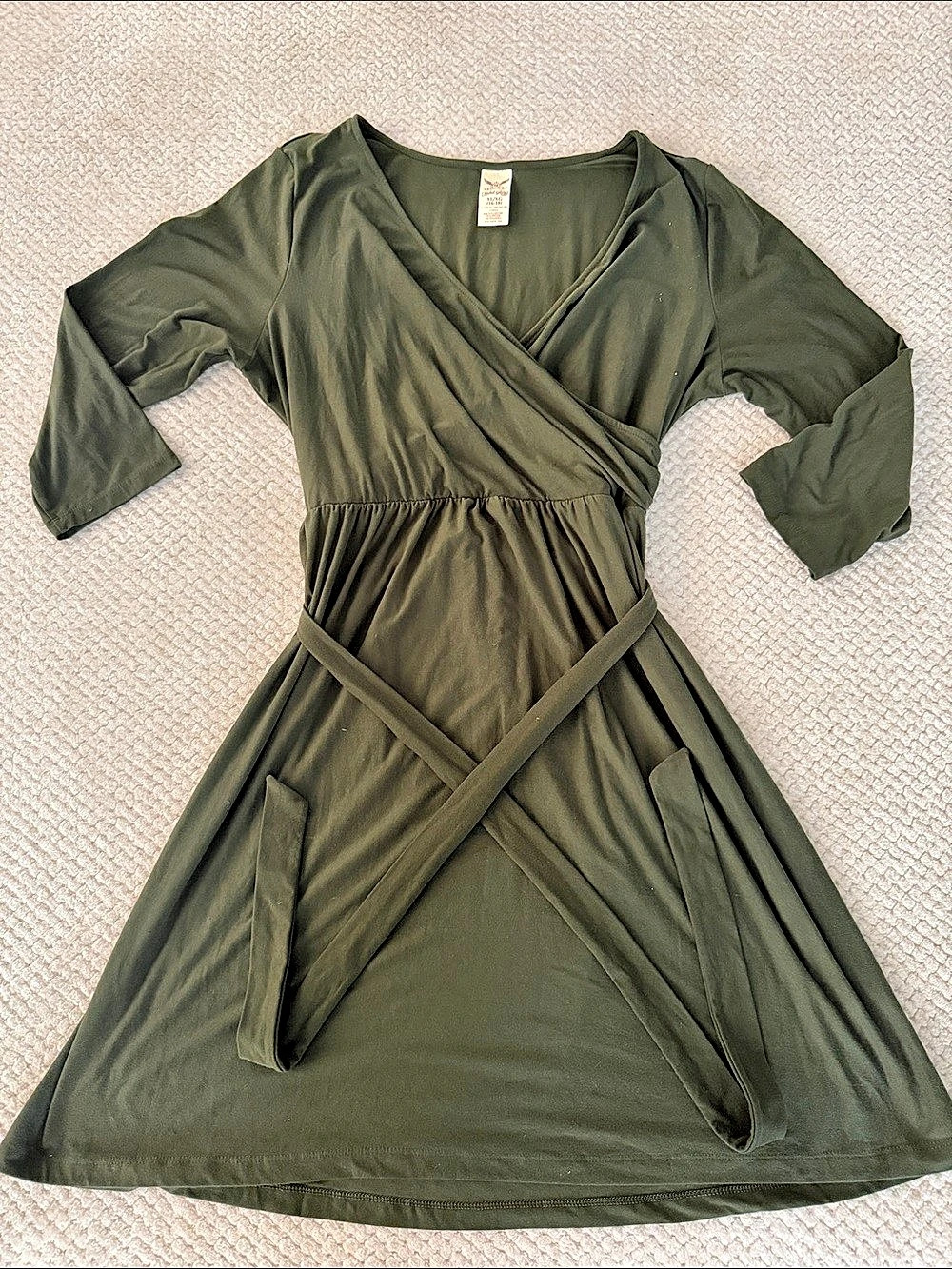Faded Glory Wrap Mini Dress in Green Size XL/ XG (16-18)
